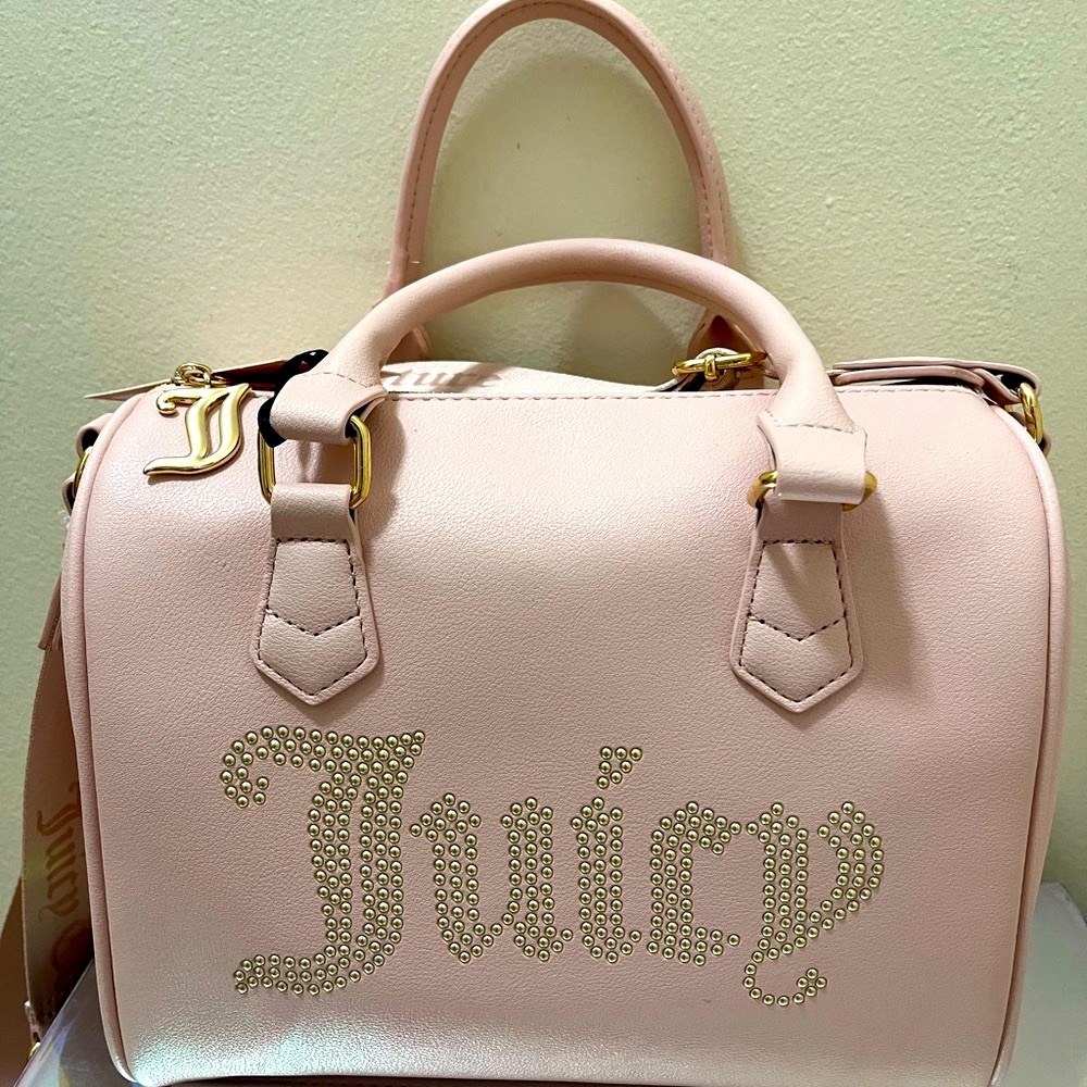 New Juicy Couture Pink Clay Satchel Crossbody Shoulder Bag